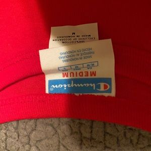 Red long sleeve Champion shirt Size:M